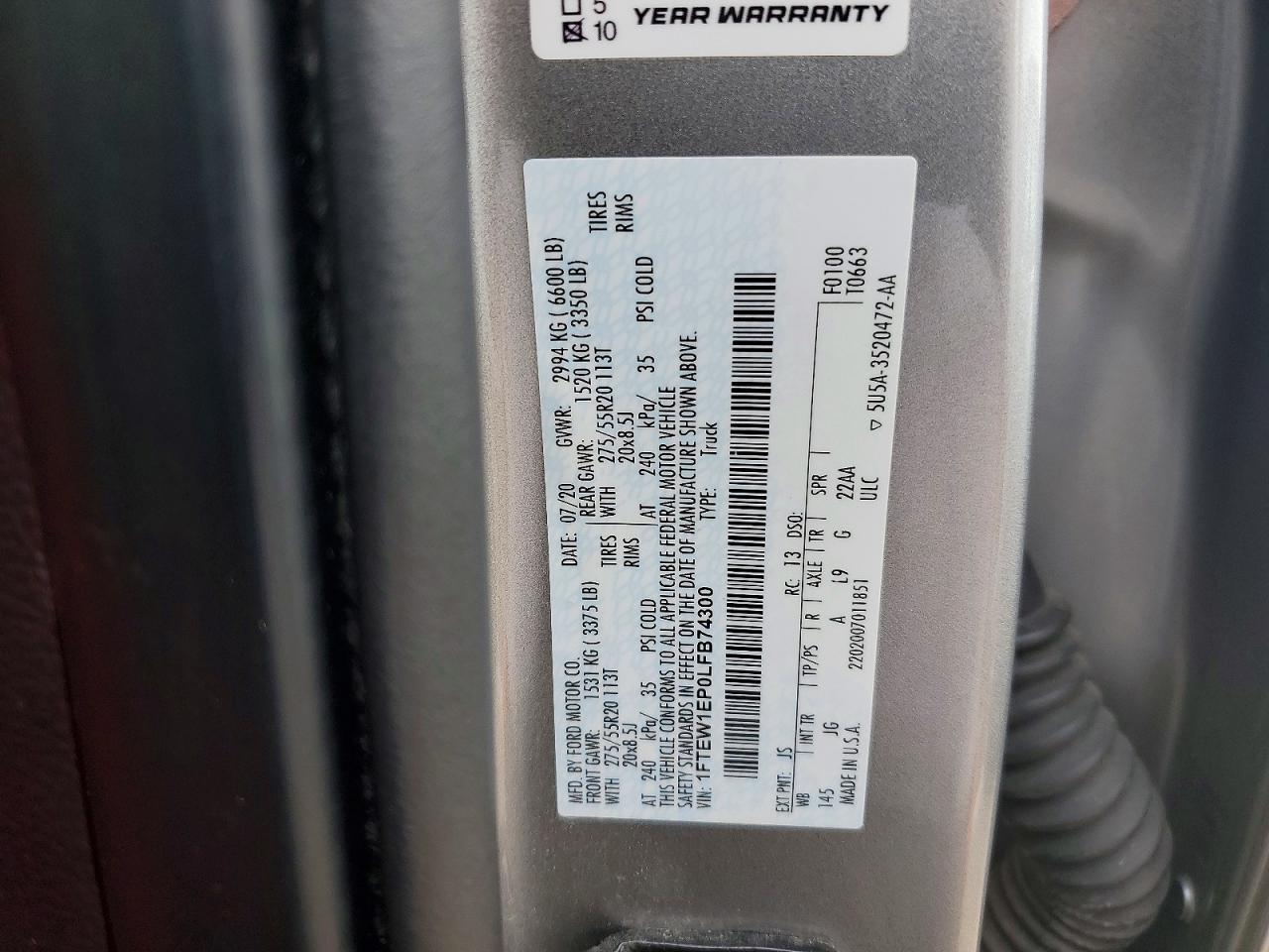 2020 Ford F150 Supercrew