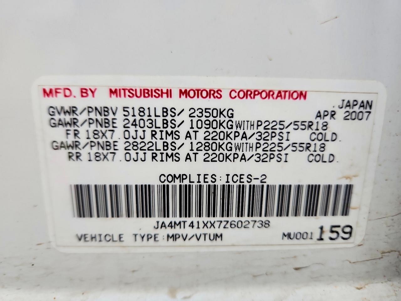 2007 Mitsubishi Outlander xls