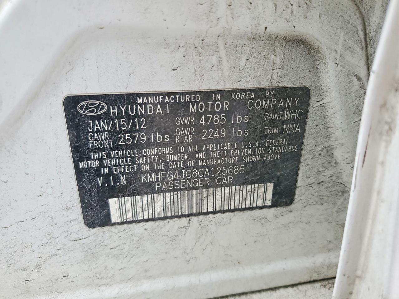 2012 Hyundai Azera Base