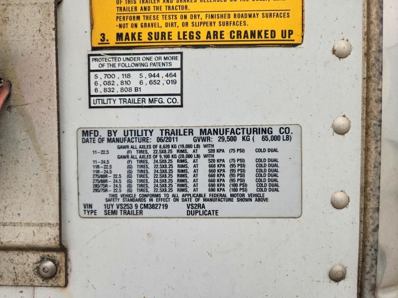 2012 Utility VS2RA Refrigerated Van Trailer