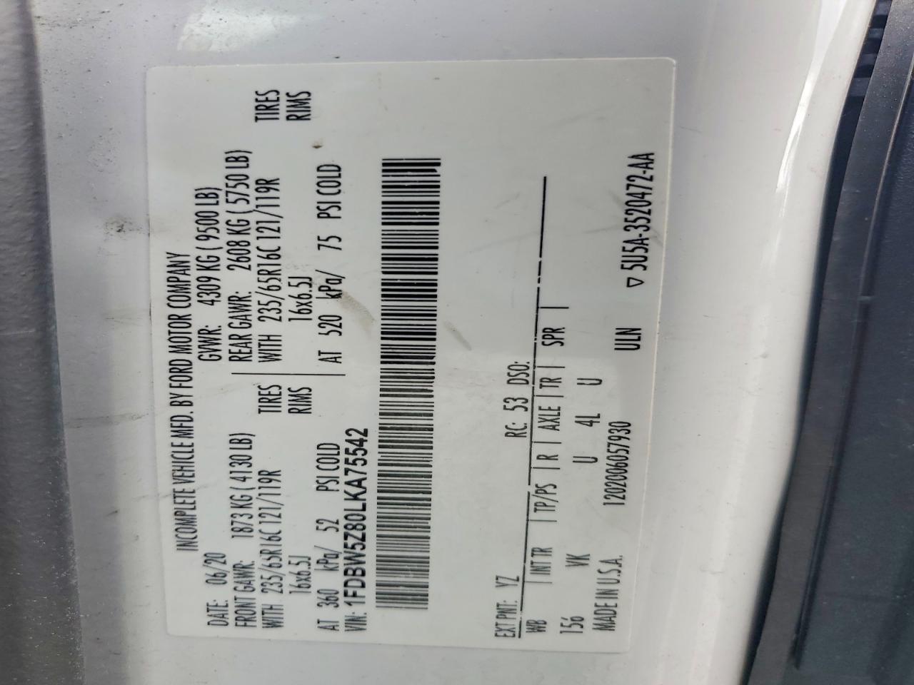 2020 Ford Transit Delivery Truck