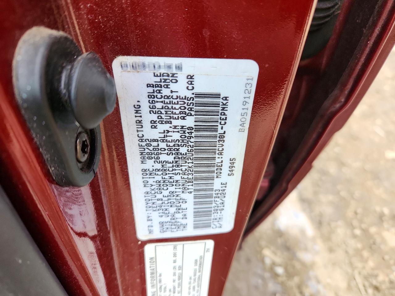 2002 Toyota Camry le