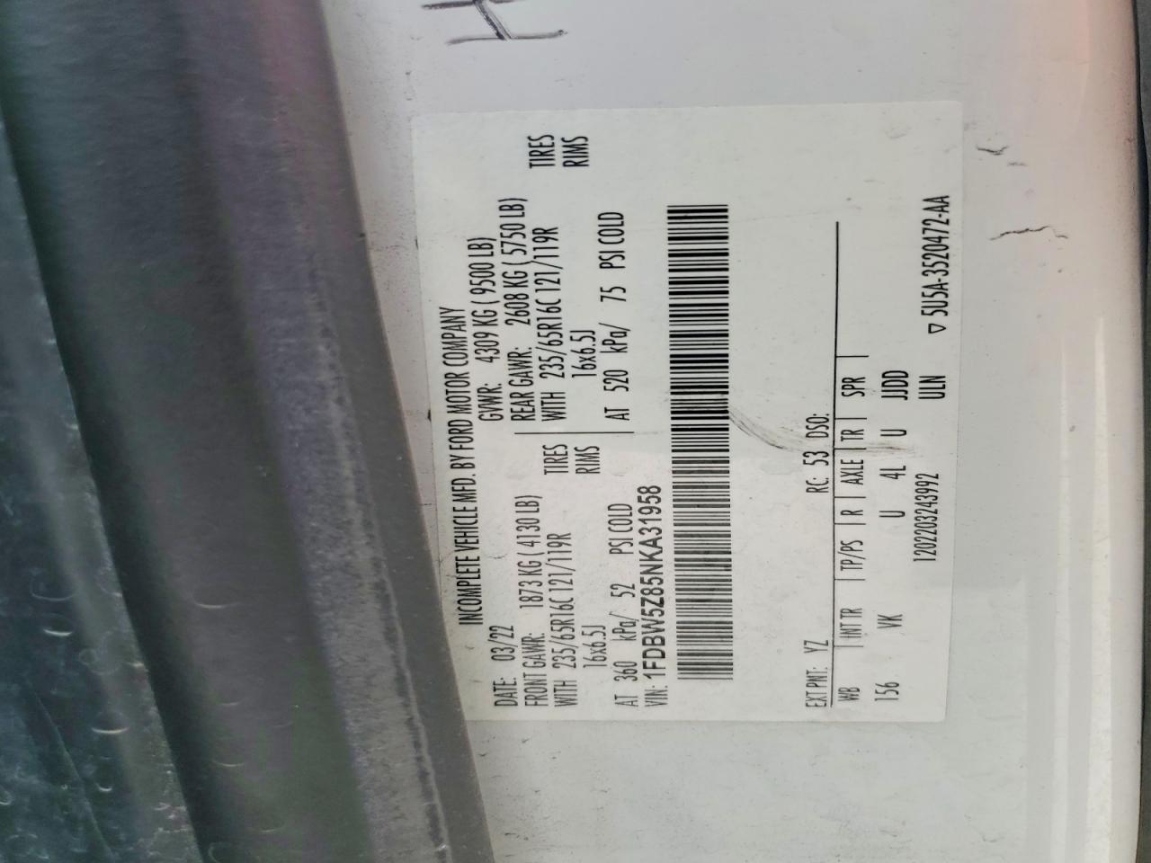 2022 Ford Transit Delivery Truck