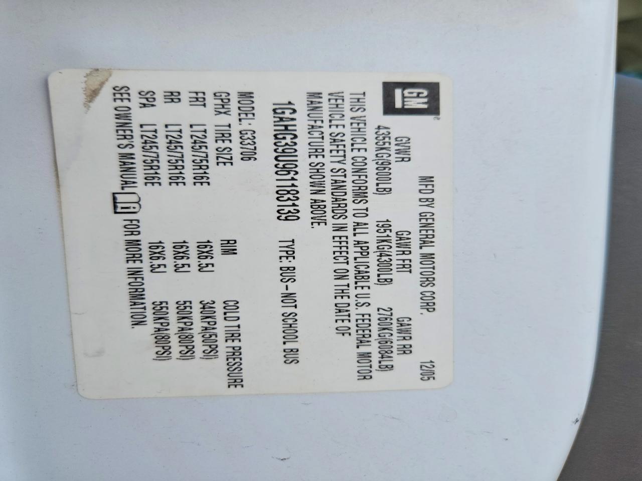 2006 Chevrolet Express G3500