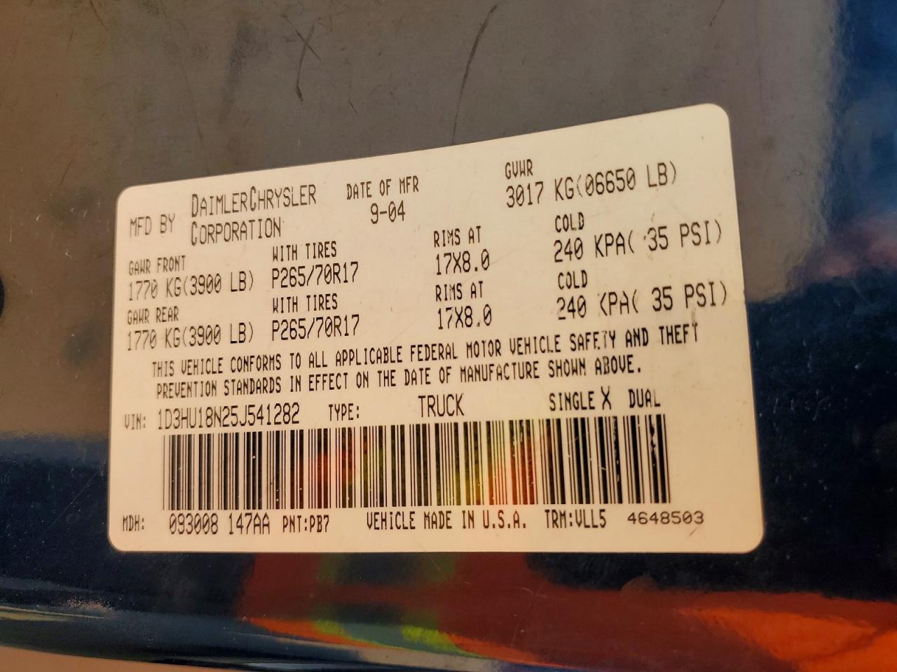 2005 Dodge RAM 1500 ST