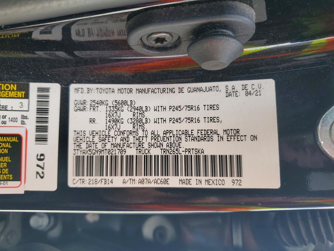 2021 Toyota Tacoma SR