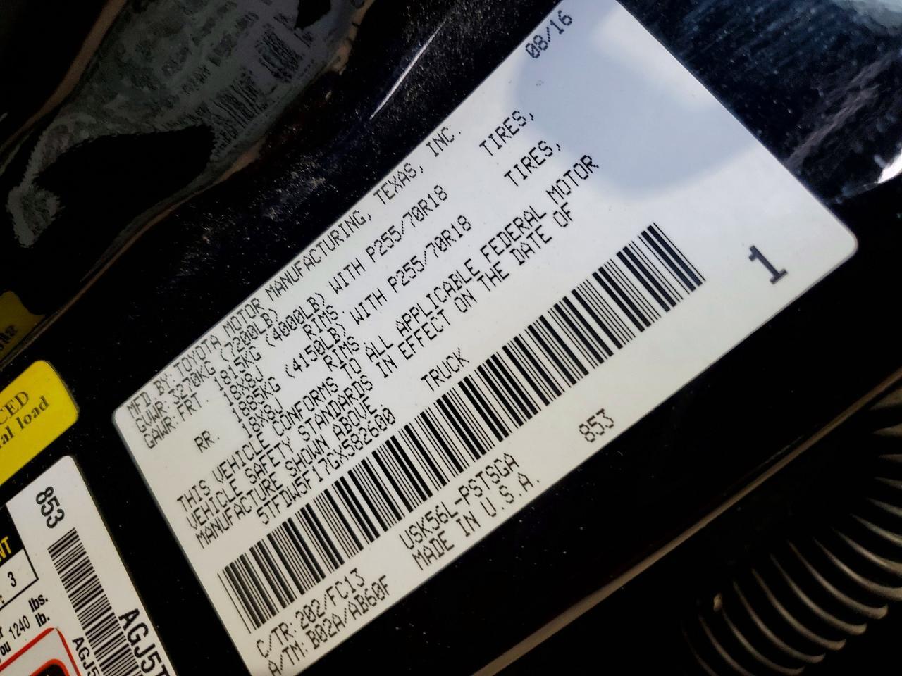 2016 Toyota Tundra SR5