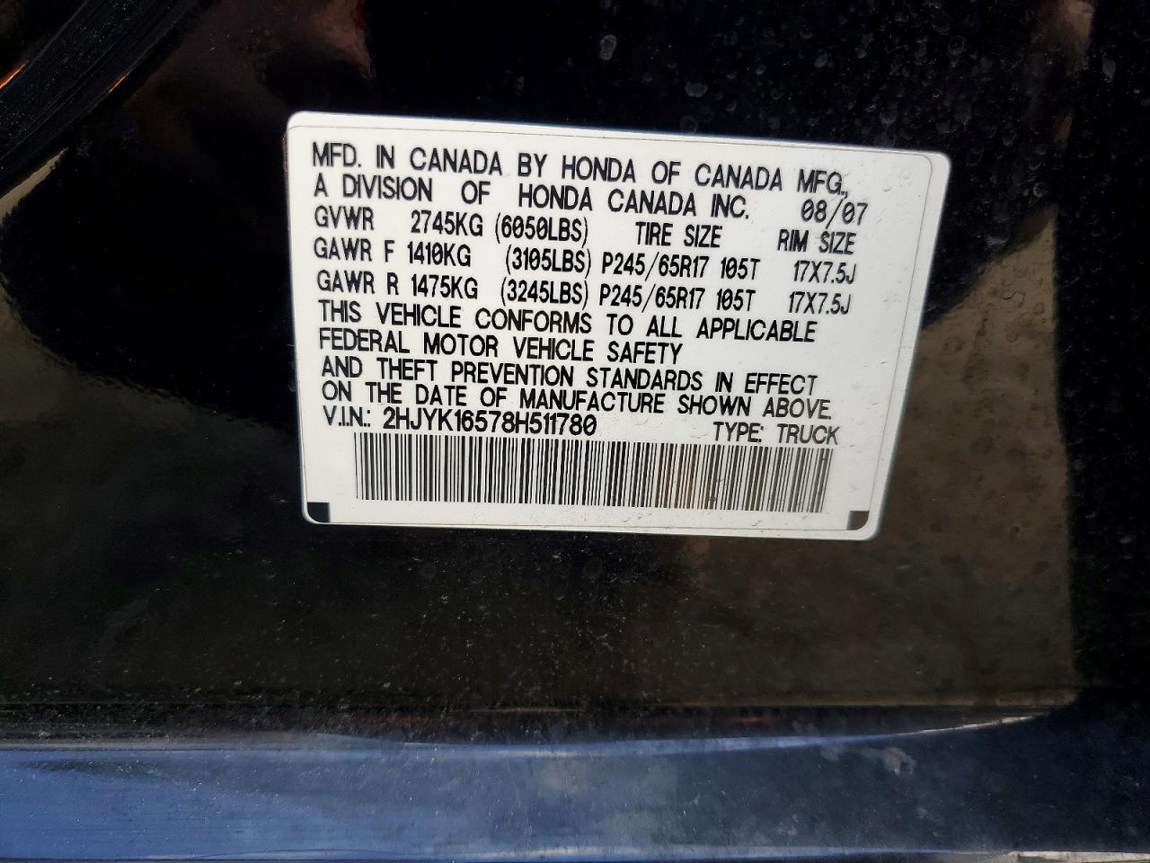 2008 Honda Ridgeline RTL