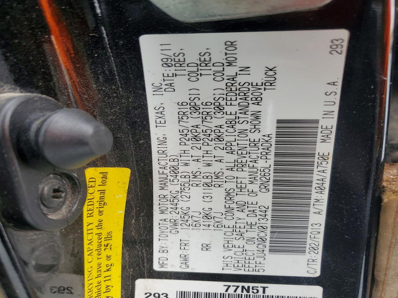 2012 Toyota Tacoma Prerunner V6