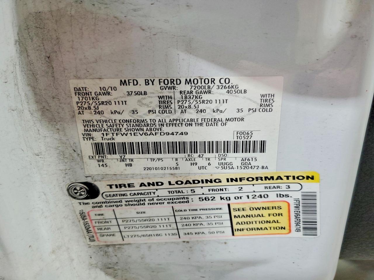 2010 Ford F150 Supercrew