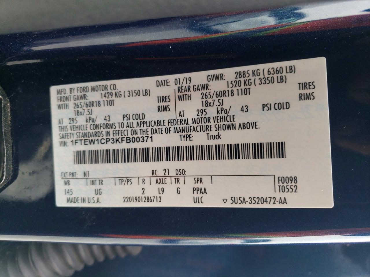 2019 Ford F150 Supercrew