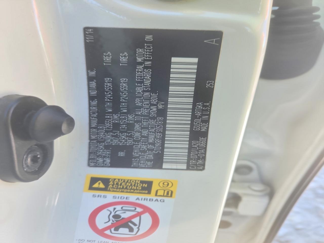 2015 Toyota Highlander Limited Platinum