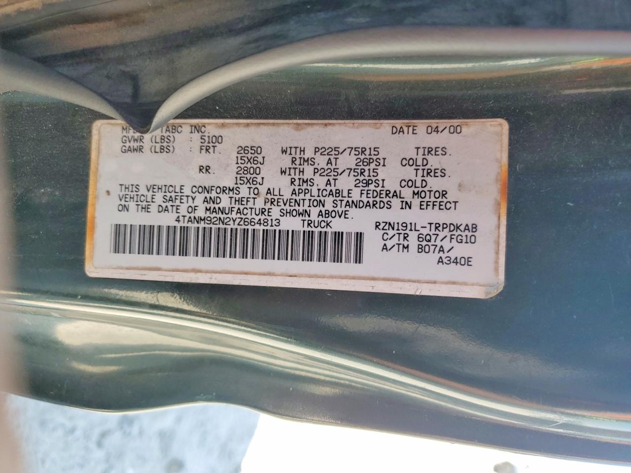 2000 Toyota Tacoma Prerunner