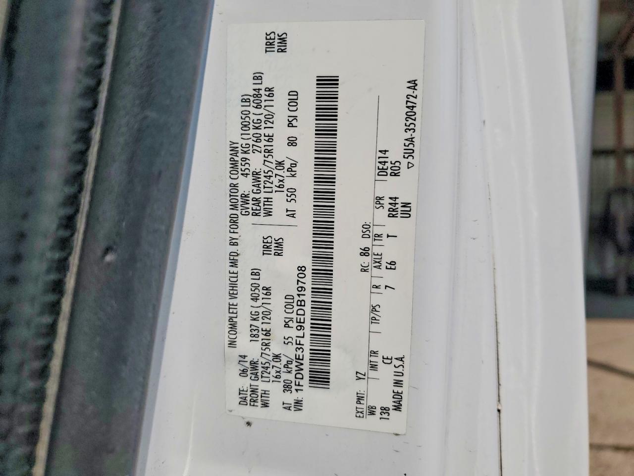 2014 Ford E350 Delivery Van