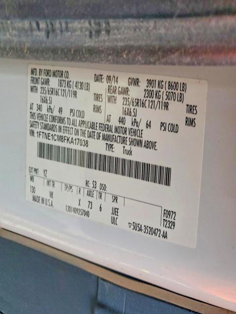 2015 Ford Transit T-150 Utility / Service van