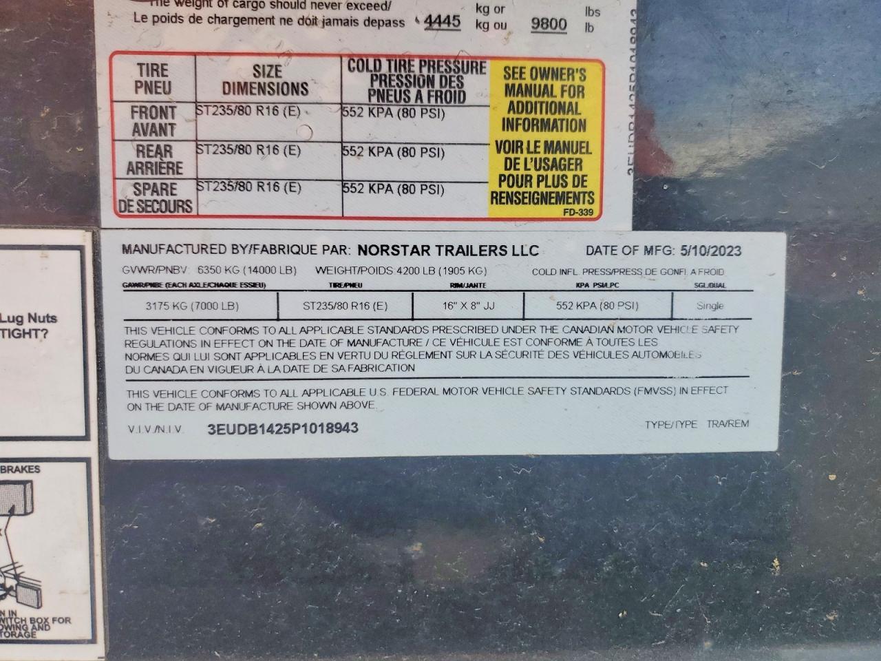 2023 Norstar Dump Trailer