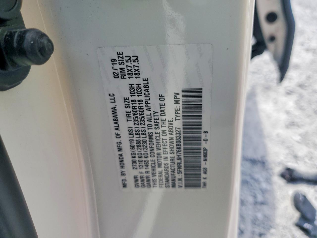 2019 Honda Odyssey exl