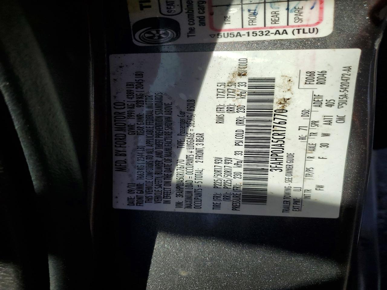 2012 Ford Fusion sel