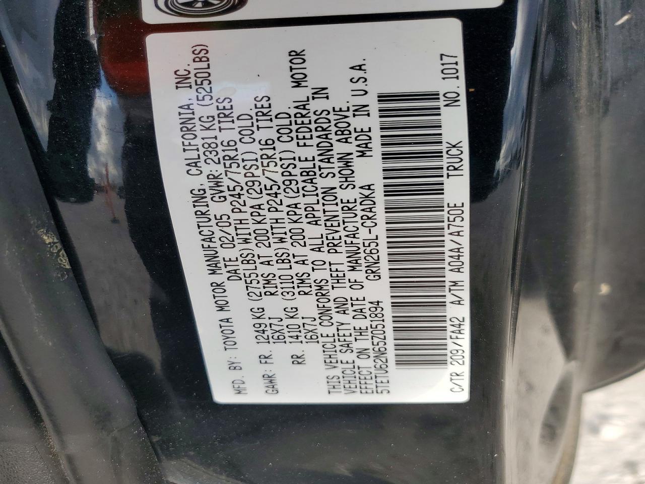 2005 Toyota Tacoma Prerunner V6