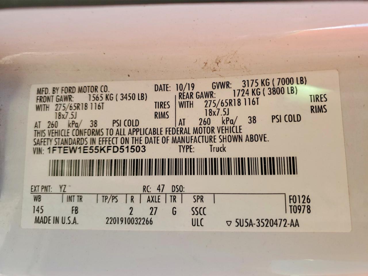 2019 Ford F150 Supercrew
