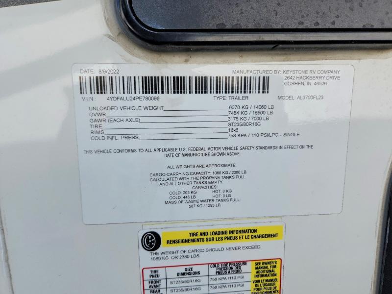 2023 Keystone Alpine Camper