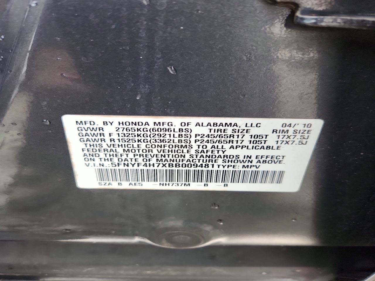 2011 Honda Pilot Exln