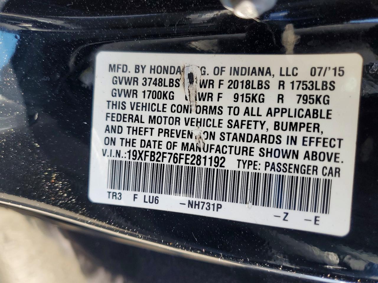 2015 Honda Civic se