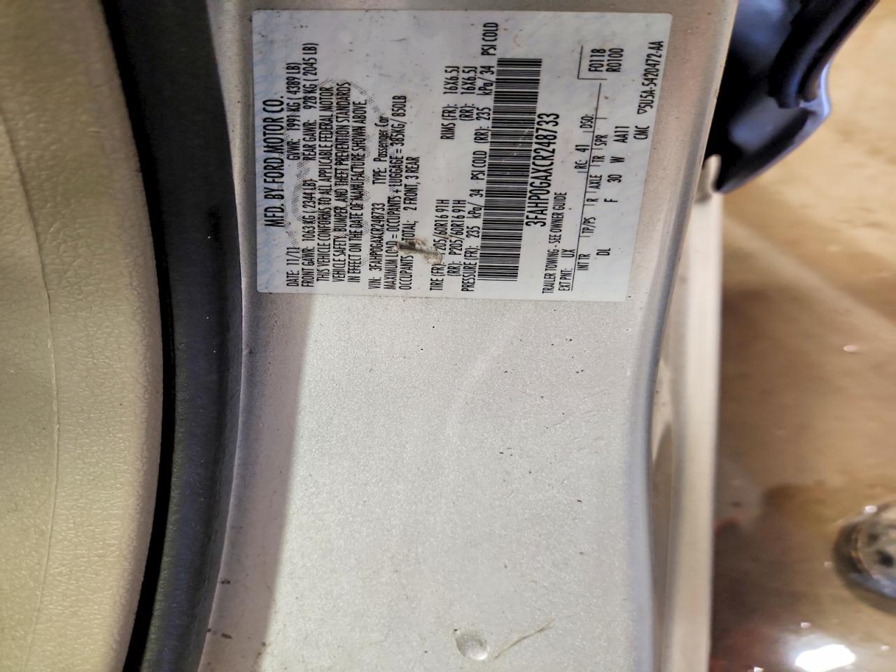 2012 Ford Fusion s