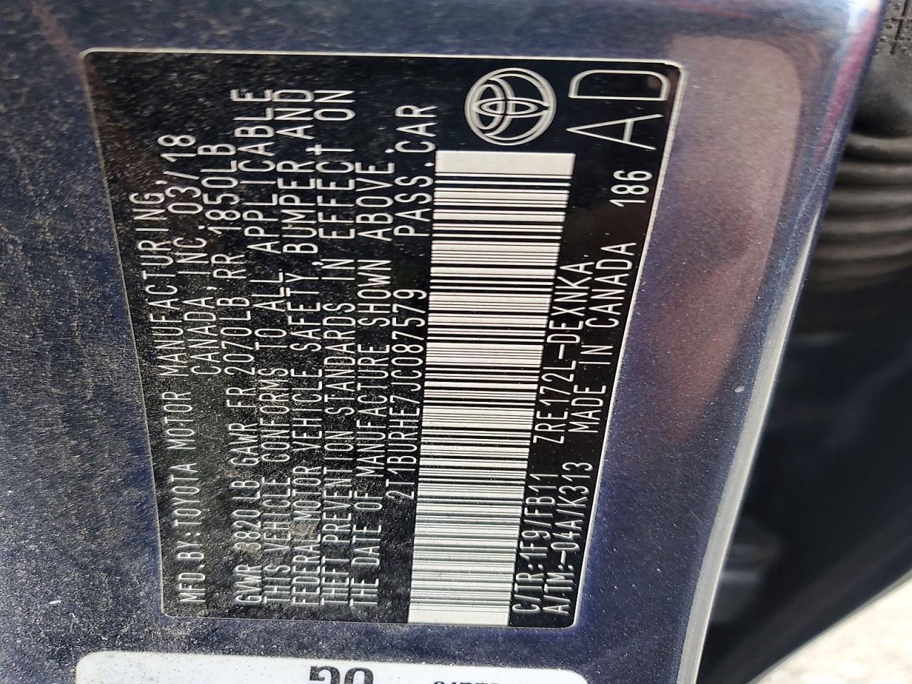 2018 Toyota Corolla le