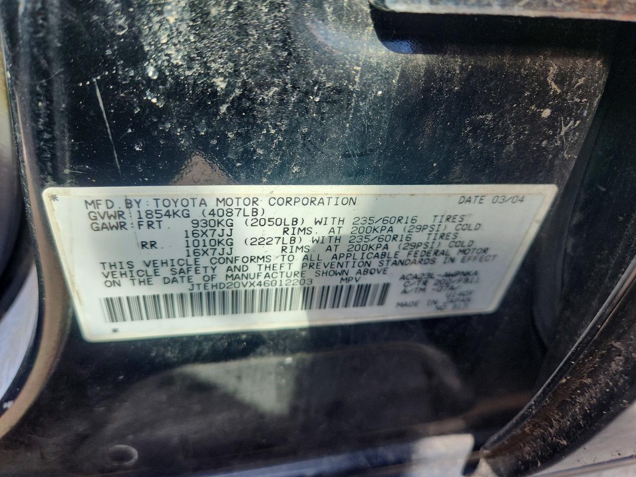 2004 Toyota Rav4 Base