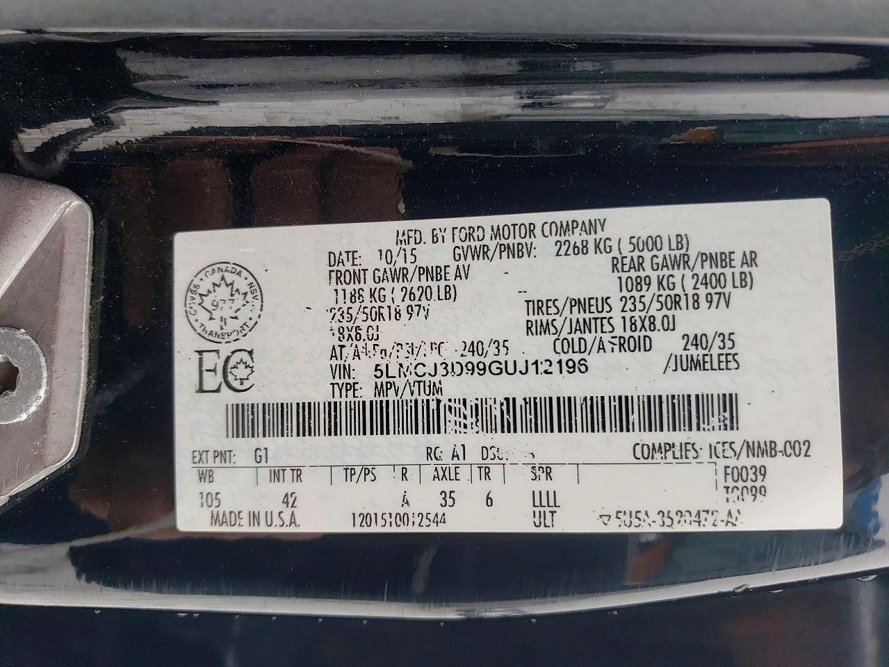 2016 Lincoln Mkc Reserve