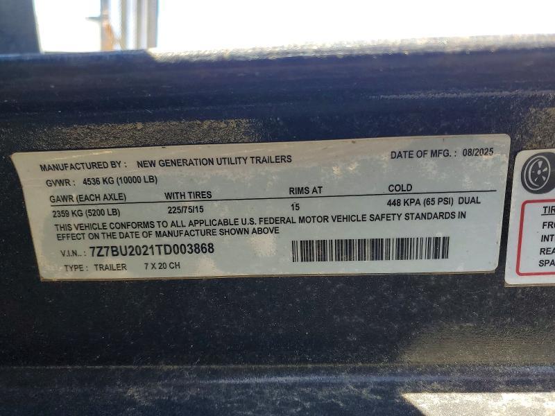 2026 New Generation 7X20CH Equipment Trailer