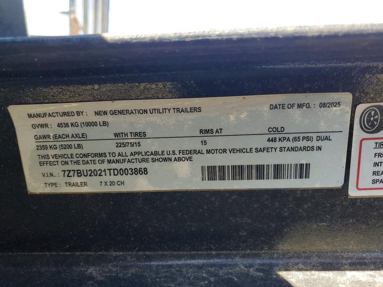 2026 New Generation 7X20CH Equipment Trailer