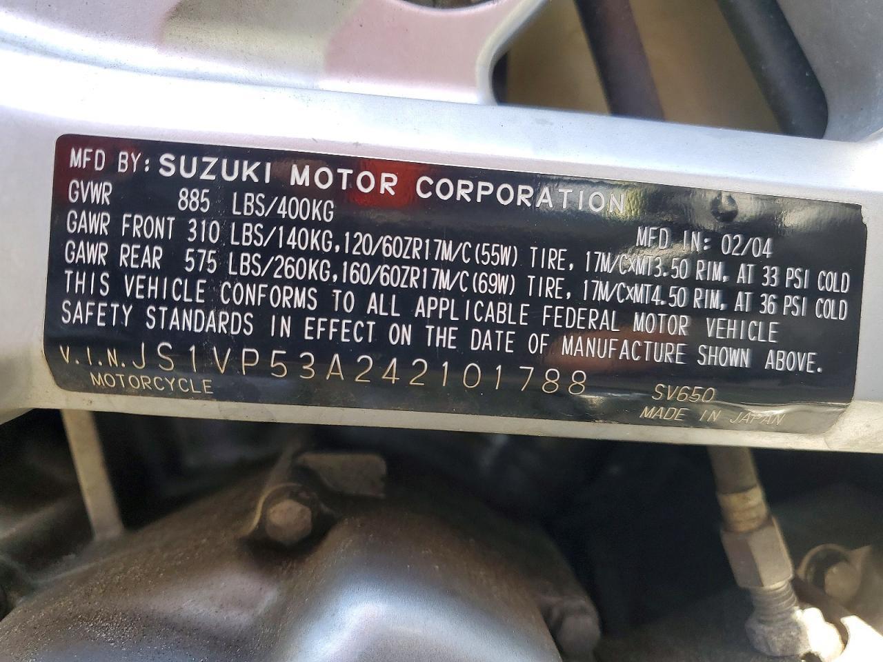 2004 Suzuki SV650