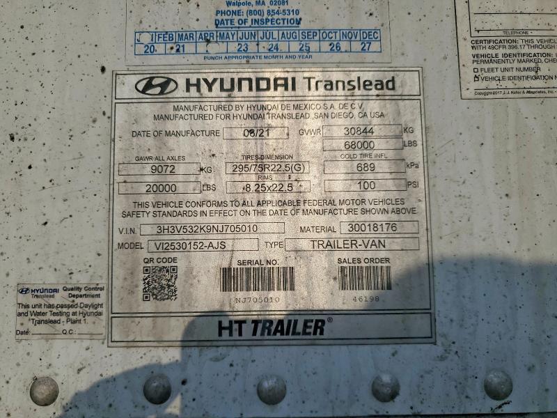 2022 Hyundai Trailers 2022 Hyundai Translead VI2530152-AJS DRY Van Trail