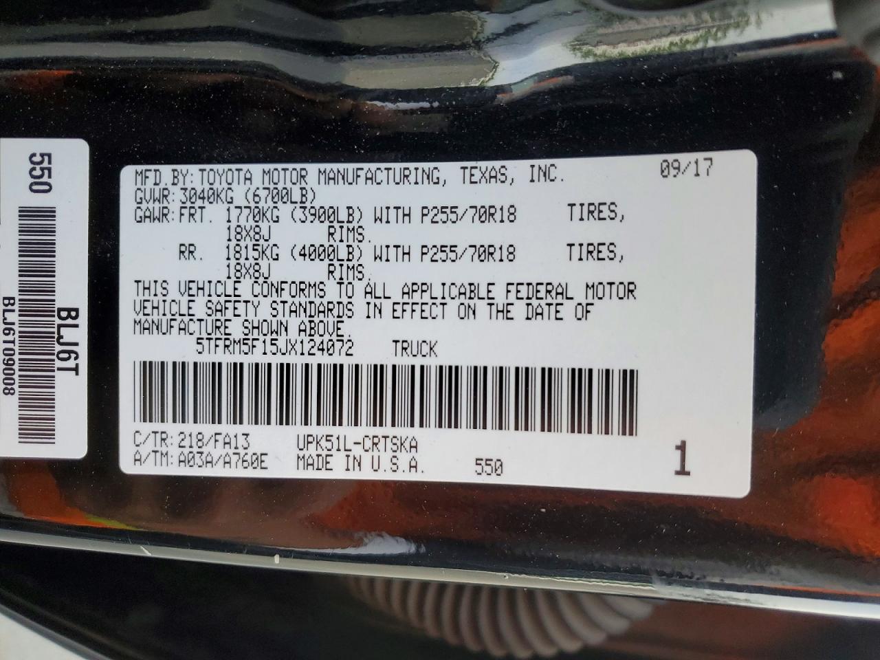2018 Toyota Tundra SR