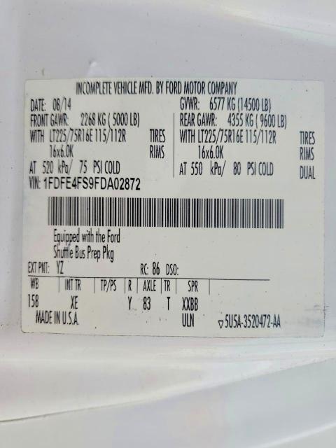 2015 Ford E450 Shuttle Bus