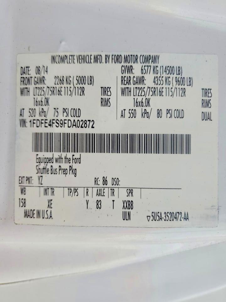 2015 Ford E450 Shuttle Bus