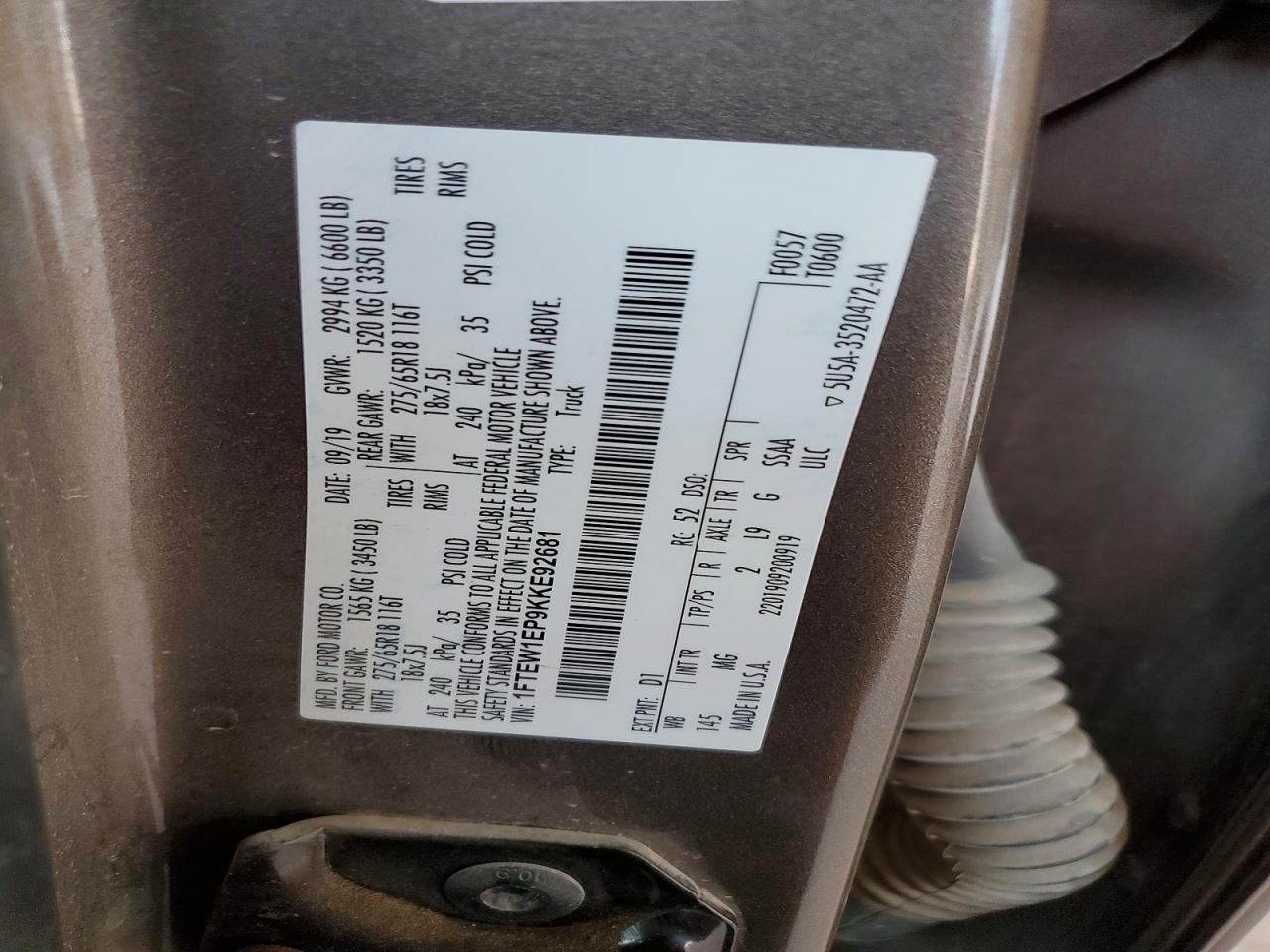 2019 Ford F150 Supercrew