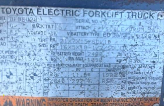 2014 Toyota 8FDCU20 Forklift