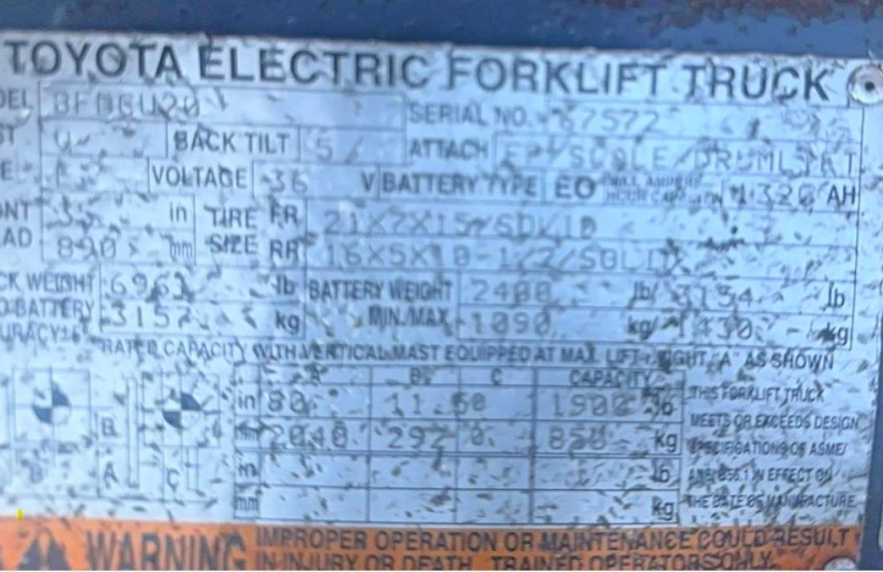 2014 Toyota 8FDCU20 Forklift