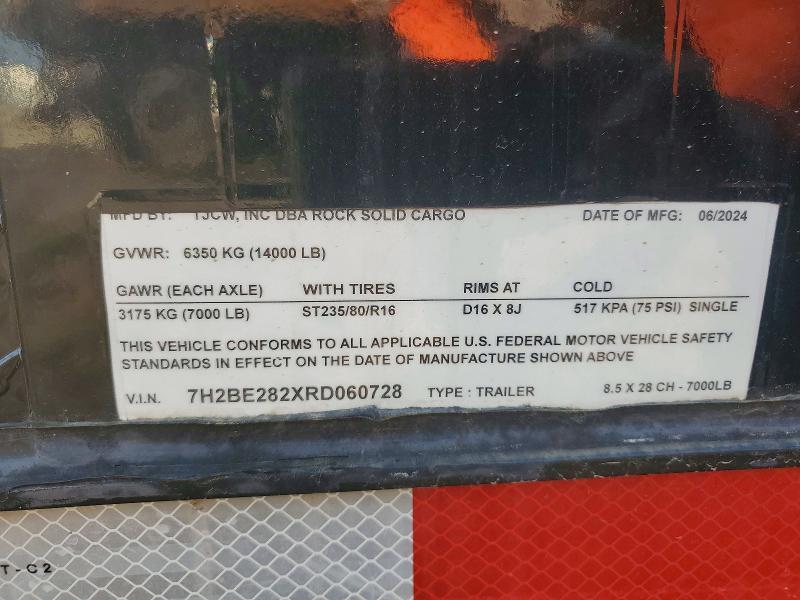 2024 Rock Solid Carg O 8.5X28CH Enclosed Cargo Trailer