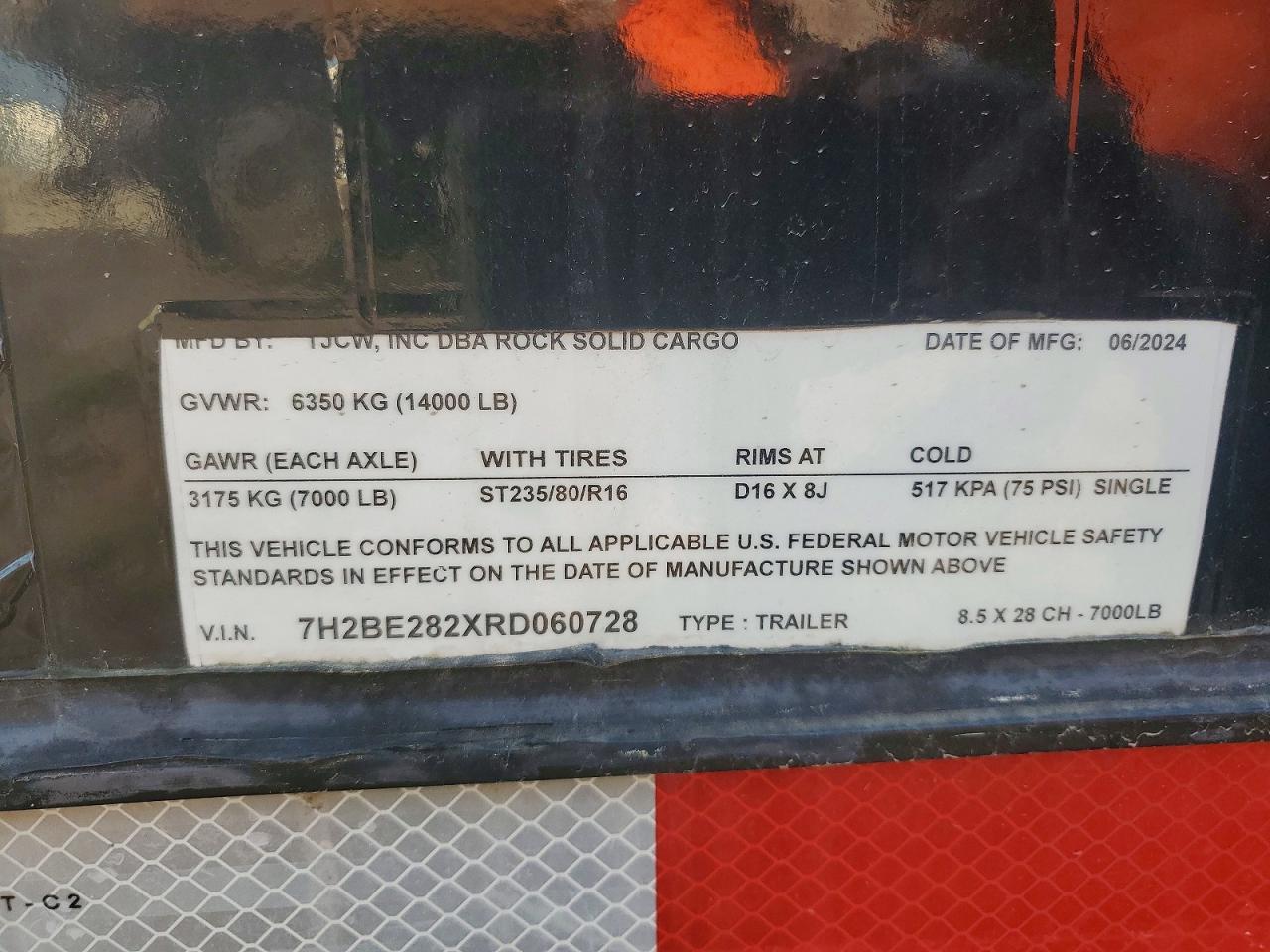 2024 Rock Solid Carg O 8.5X28CH Enclosed Cargo Trailer