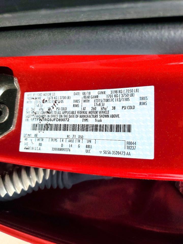 2018 Ford F150 Raptor