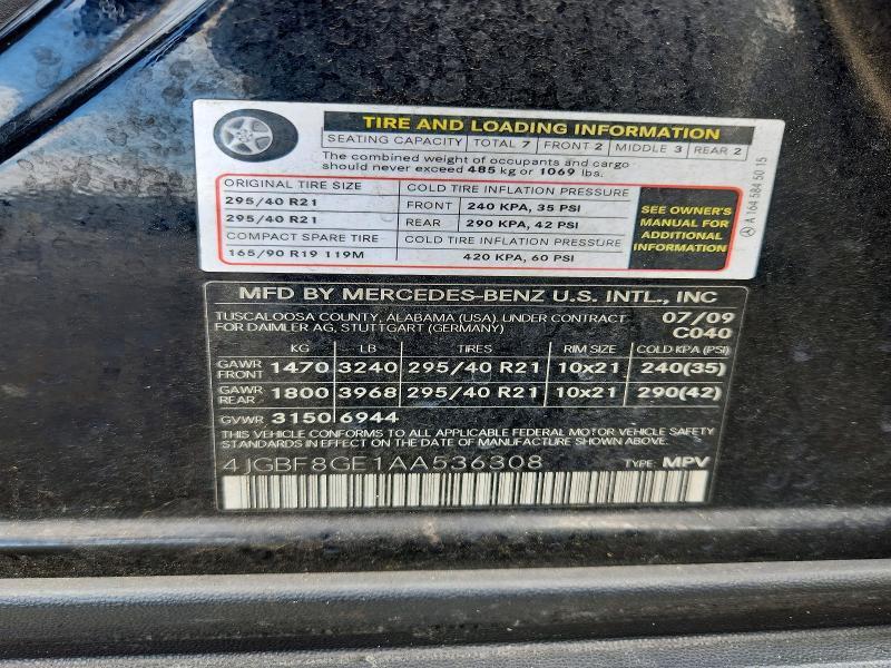 2010 Mercedes-Benz Gl 550 4matic