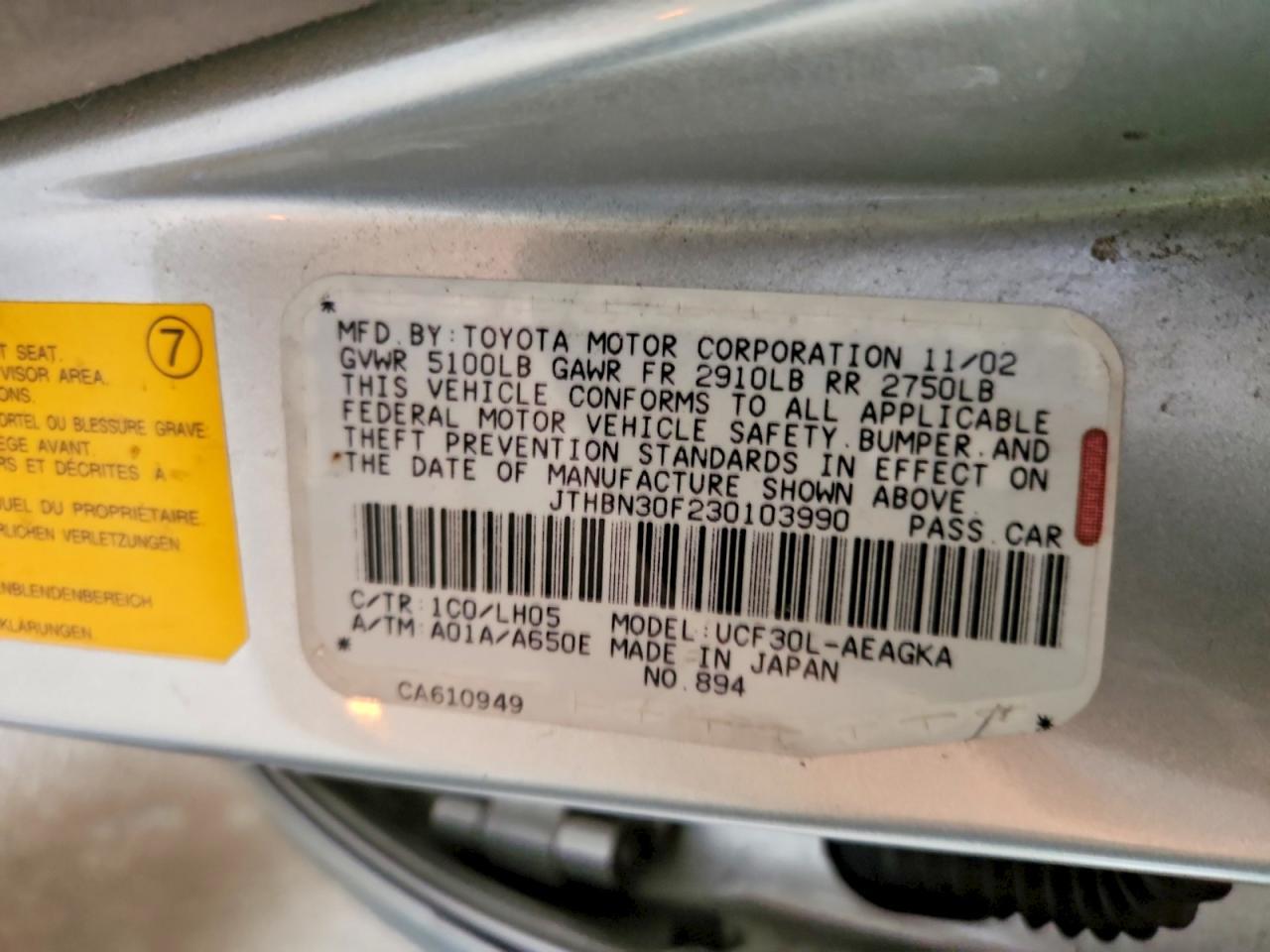 2003 Lexus Ls 430 Base