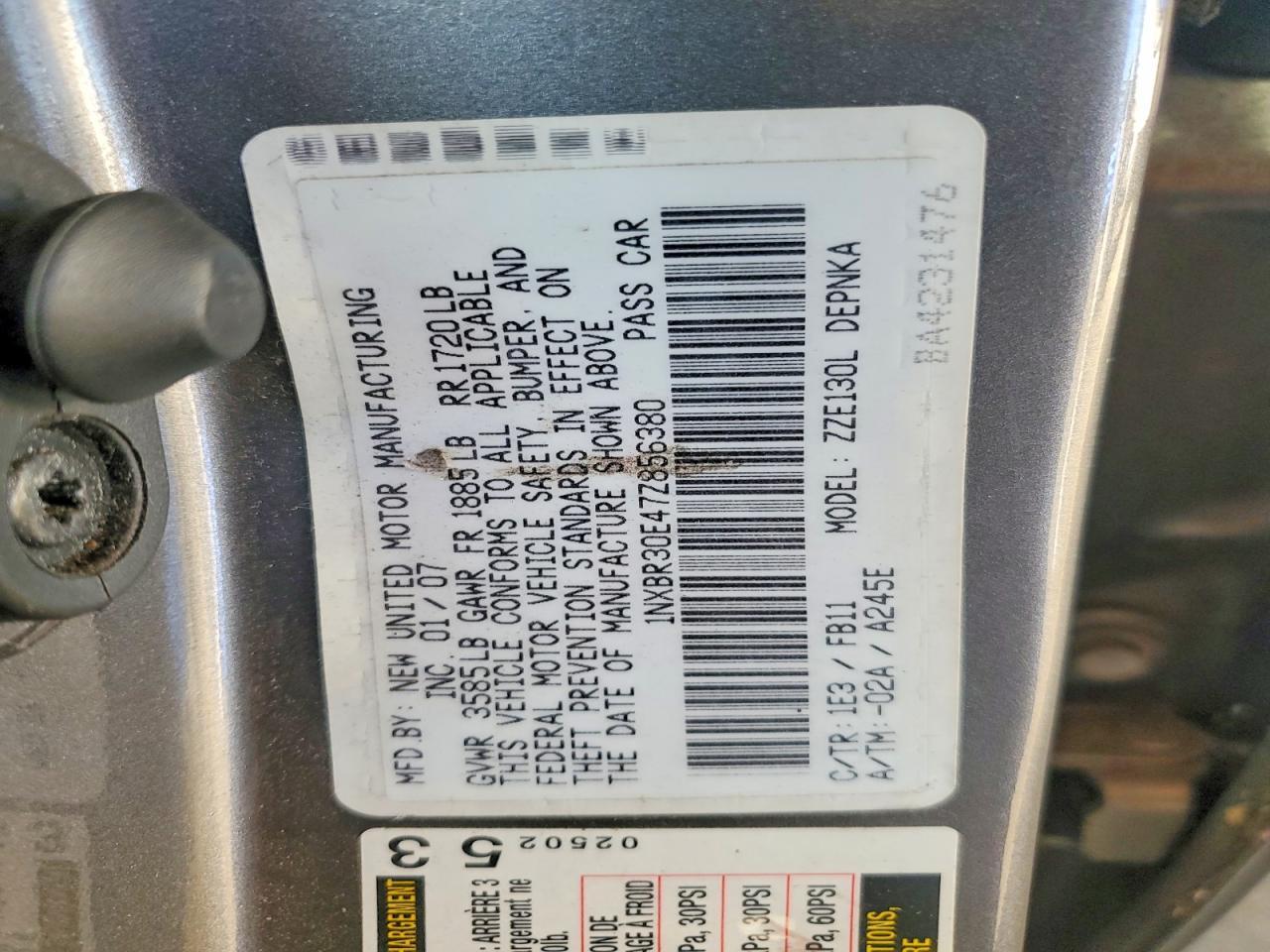 2007 Toyota Corolla le