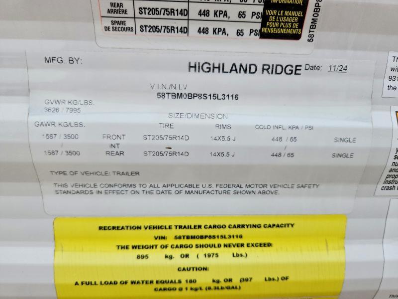 2025 Highland Ridge Open Range Camper