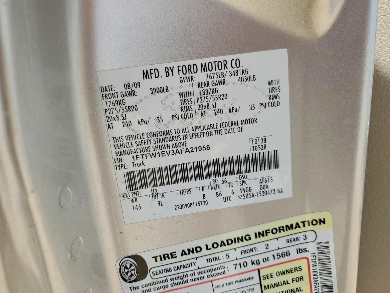 2010 Ford F150 Supercrew