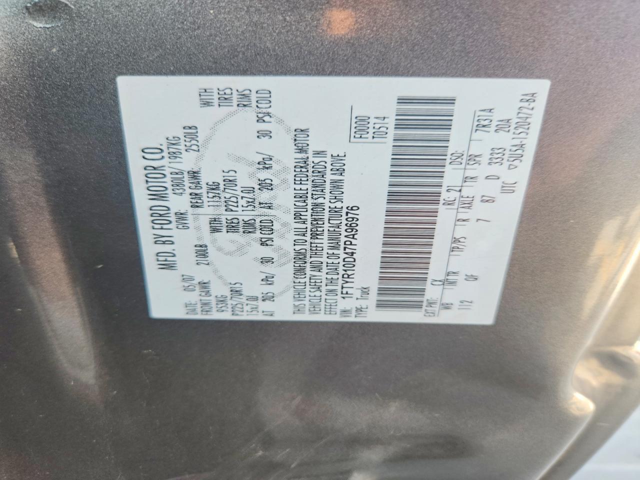 2007 Ford Ranger Regular Cab